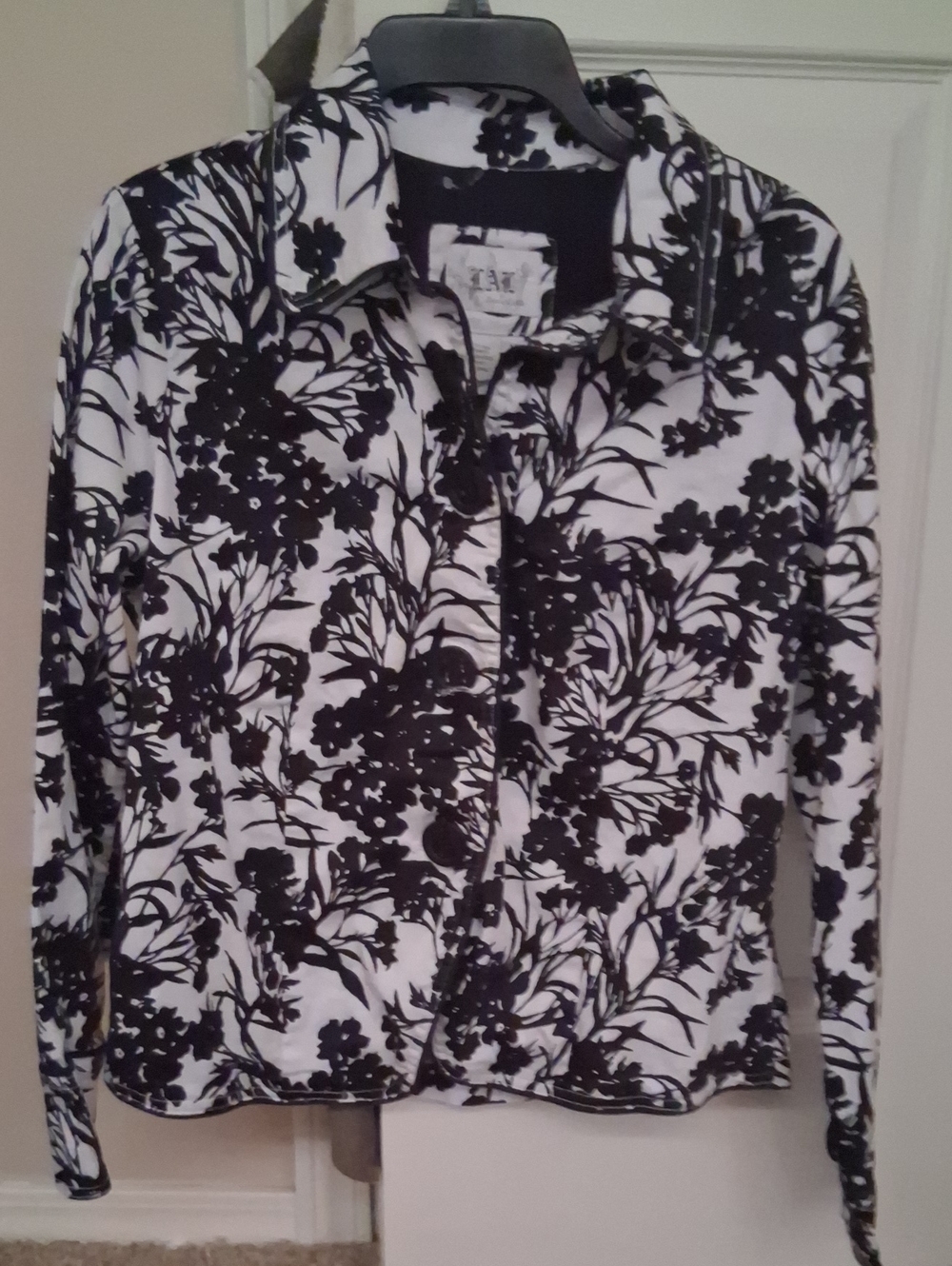 Live a Little Black and White Floral Button-Down Shirt